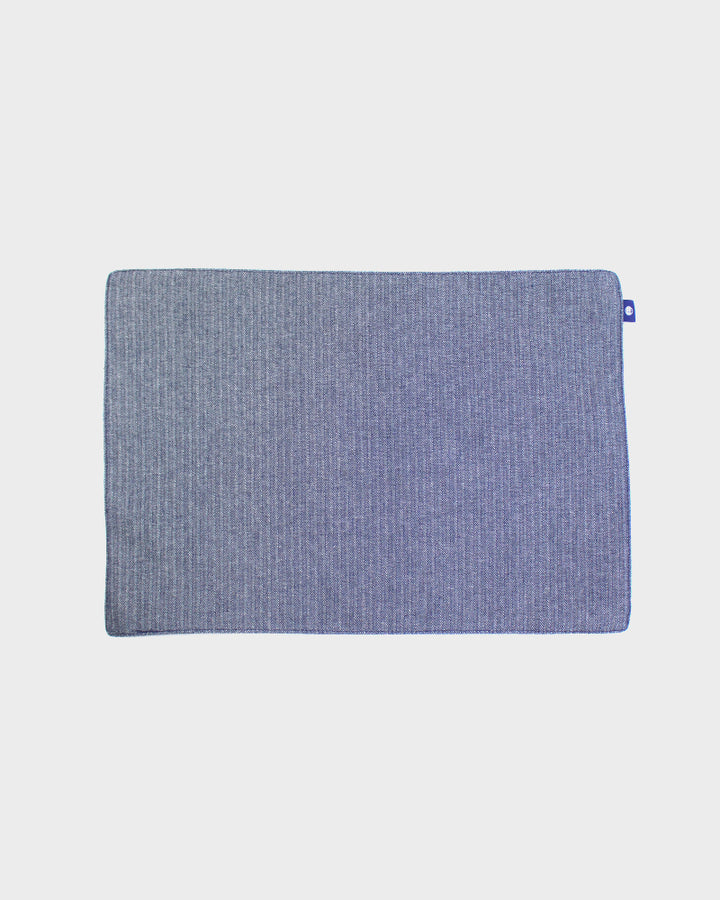 Kiriko Original Table Mat, Kasuri-Ori Indigo with White and Red Jyuji
