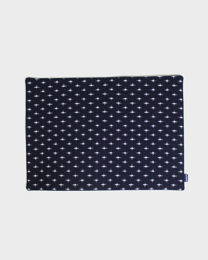Kiriko Original Table Mat, Kasuri-Ori Indigo with White Jyuji