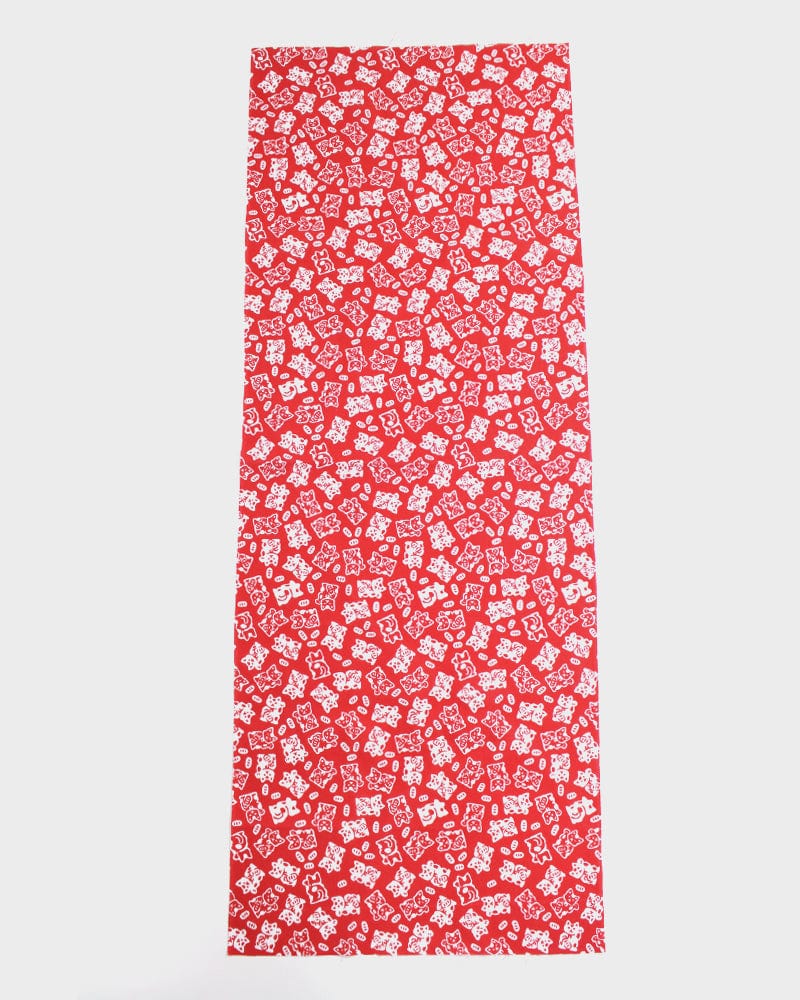 Tenugui, Classic, Komon, Red Maneki-Neko