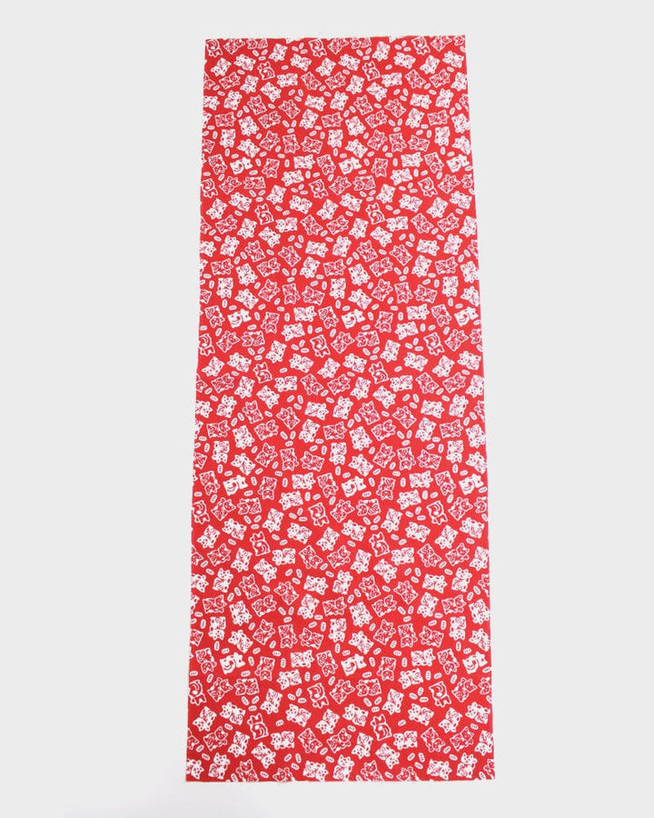 Tenugui, Classic, Komon, Red Maneki-Neko