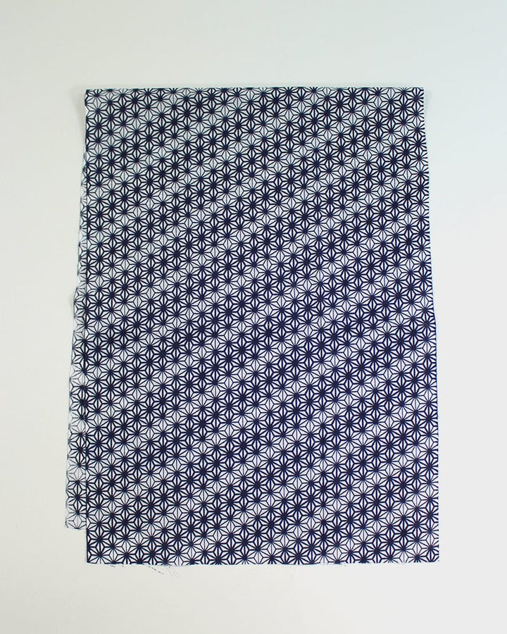 Tenugui, Classic, Komon, Navy Asanoha with Variated Lines