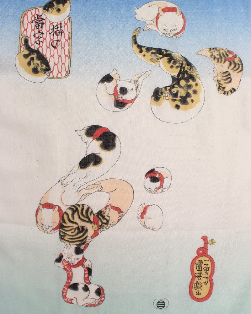 Tenugui, Double Gauze, Utagawa Kuniyoshi - Octopus and Blowfish