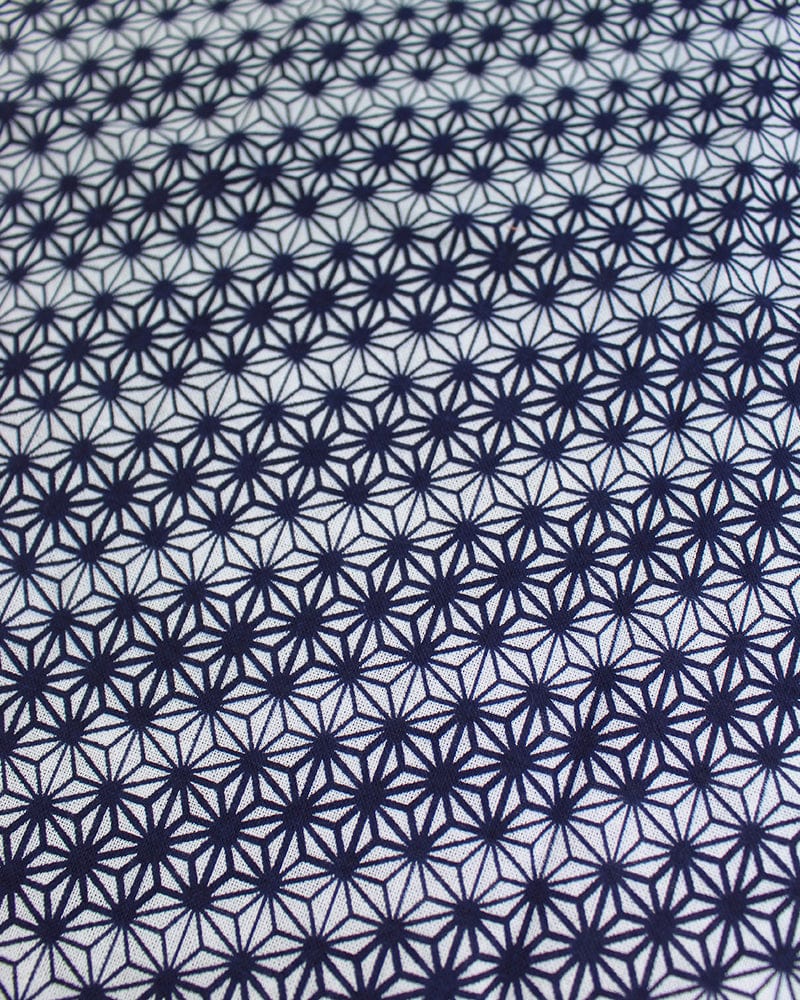 Tenugui, Classic, Komon, Navy Asanoha with Variated Lines