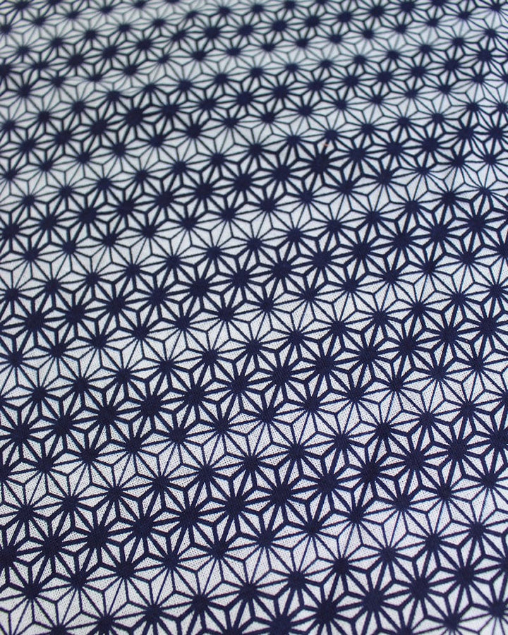 Tenugui, Classic, Komon, Navy Asanoha with Variated Lines
