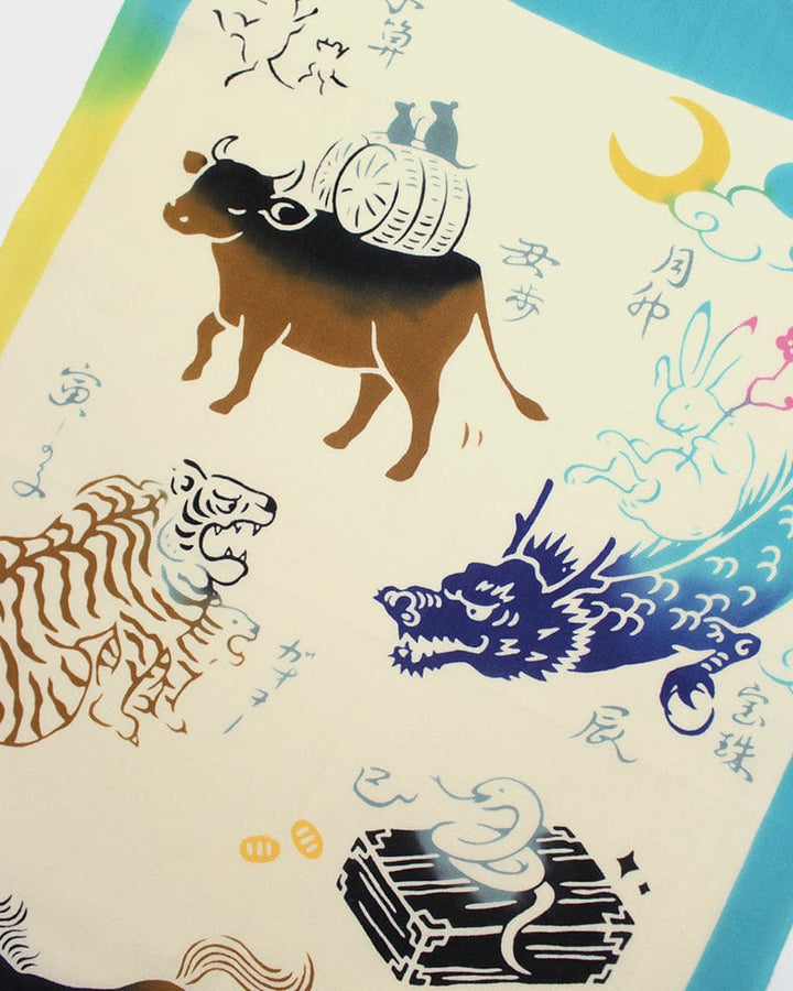 Tenugui, Chusen-Zome, Colorful Chinese Zodiac
