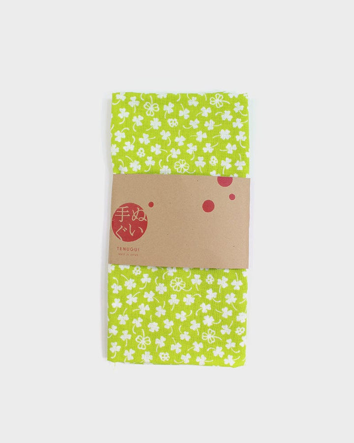 Tenugui, Classic, Komon, Green Clovers