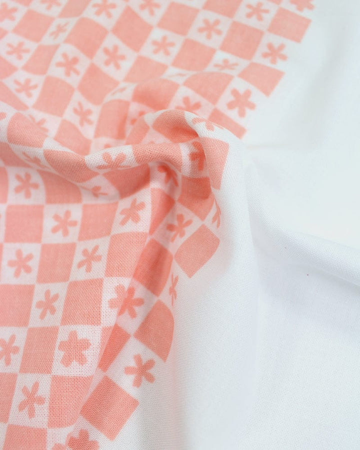 Tenugui, Classic, Komon, Sakura Within Checkers