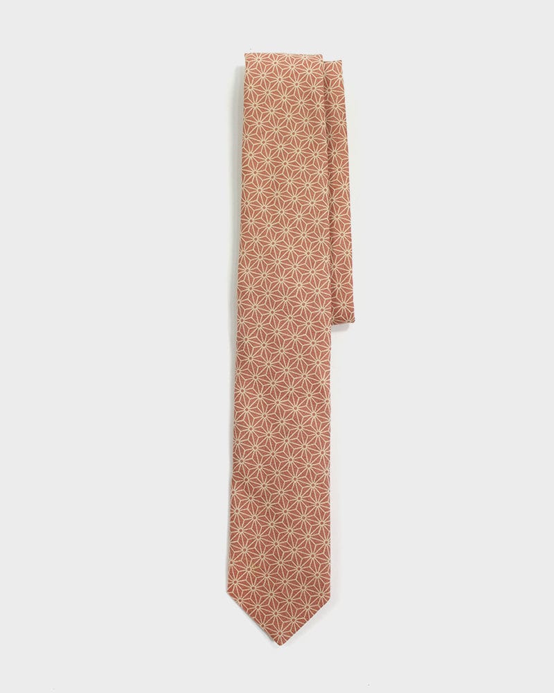 Kiriko Original Tie, Coral Asanoha