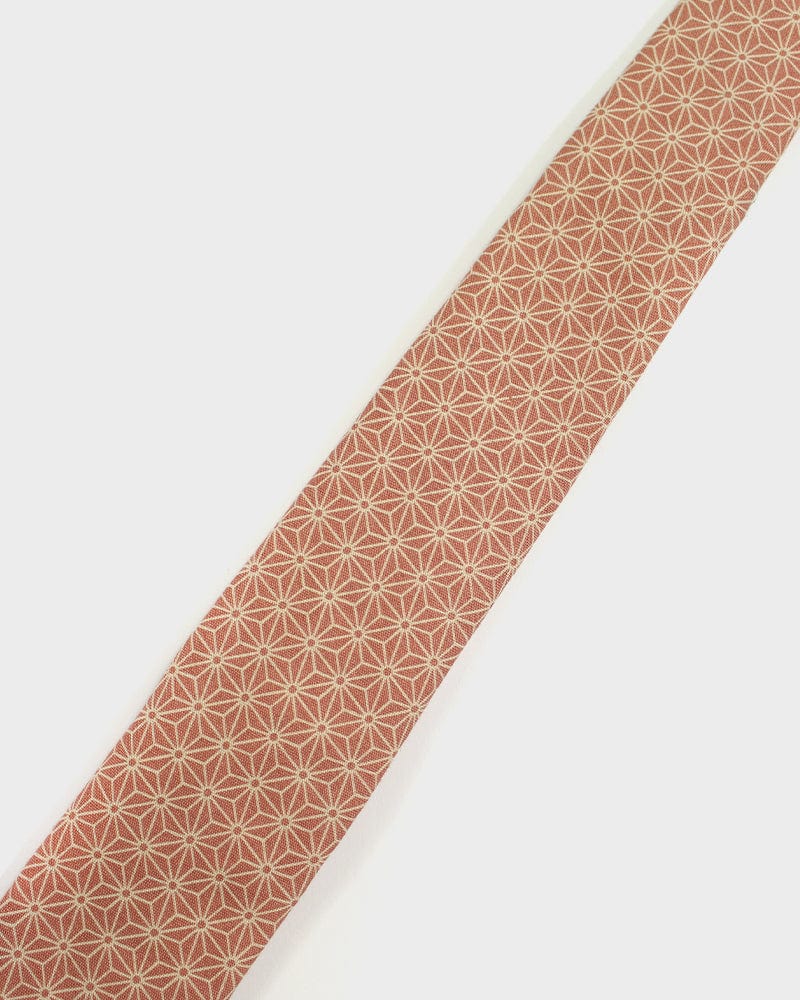 Kiriko Original Tie, Coral Asanoha