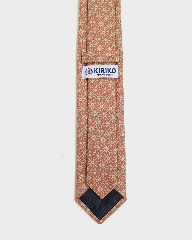 Kiriko Original Tie, Coral Asanoha