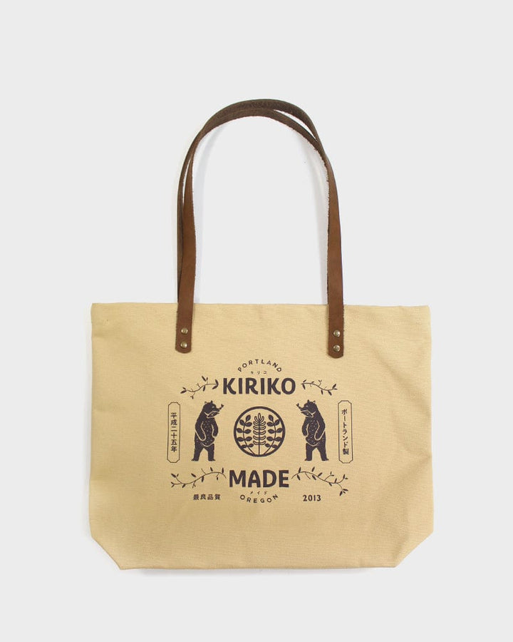 Kiriko Original, Tote, Large, Canvas, Bear, Natural