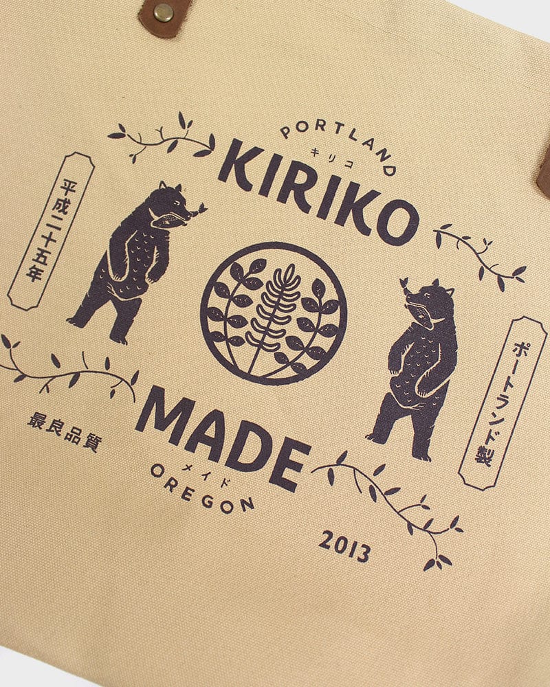 Kiriko Original Large Tote Bag, Canvas, Natural Bear