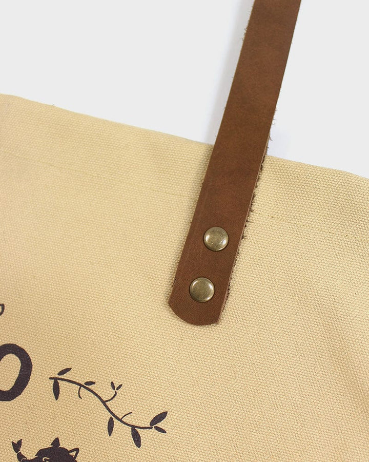 Kiriko Original Large Tote Bag, Canvas, Natural Bear