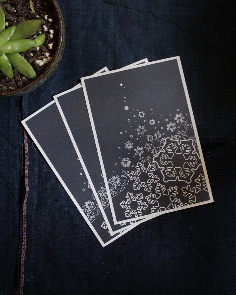 Greeting Cards, Snowflakes Color-In, Black and White