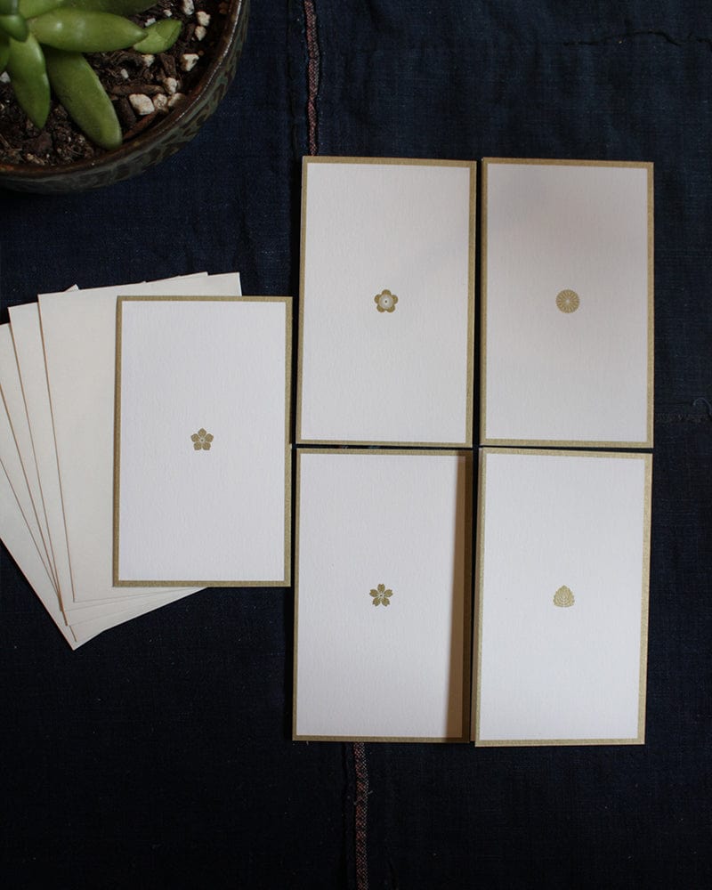 Greeting Cards, Mini, Floral Color-In, White and Gold