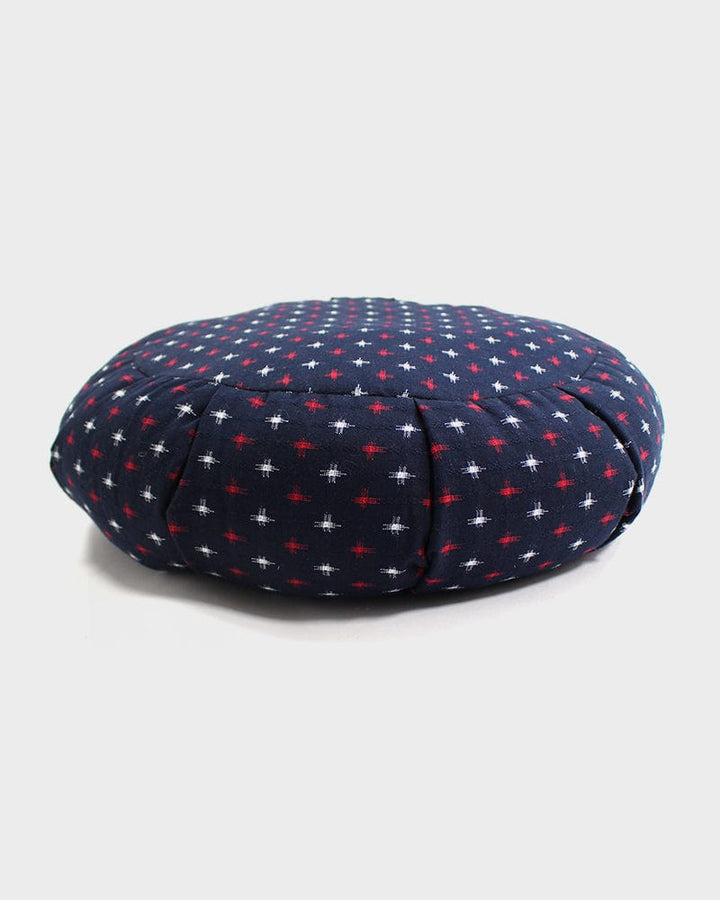 Kiriko Original Meditation Pillow, One-Tone Zafu, Indigo, Red and White Jyuji