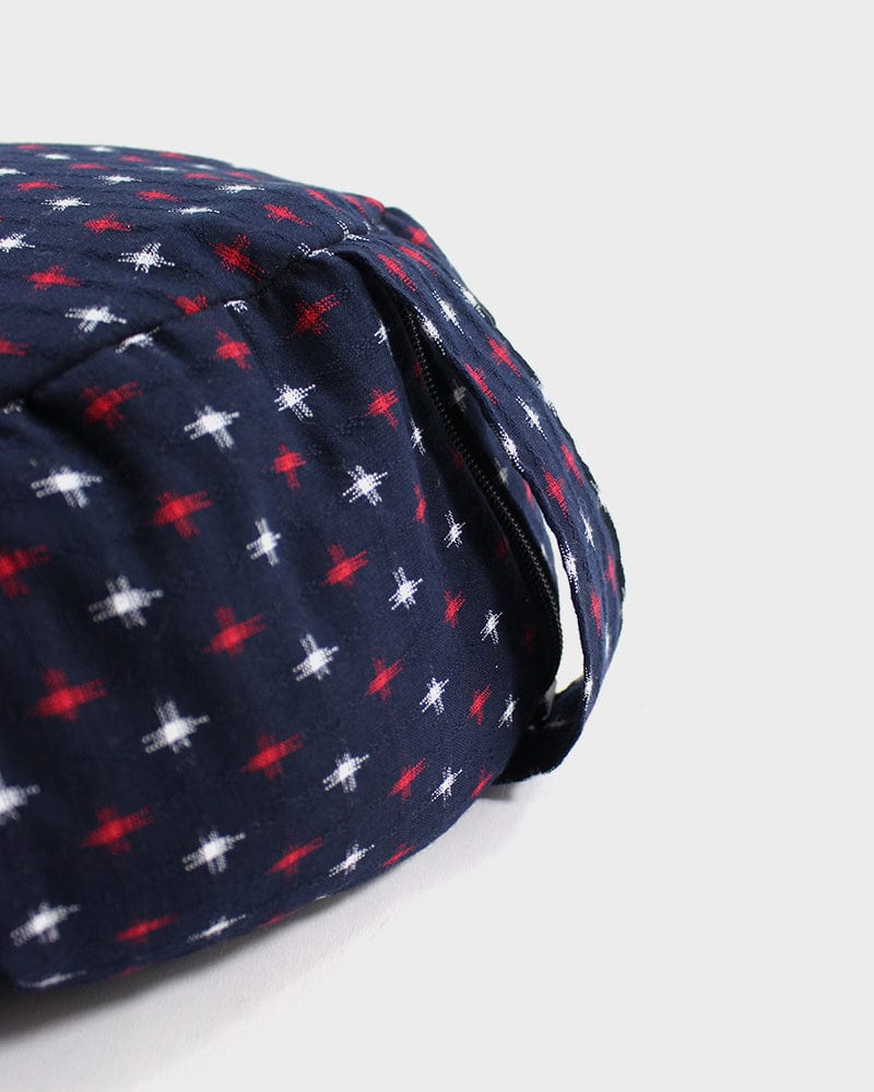 Kiriko Original Meditation Pillow, One-Tone Zafu, Indigo, Red and White Jyuji