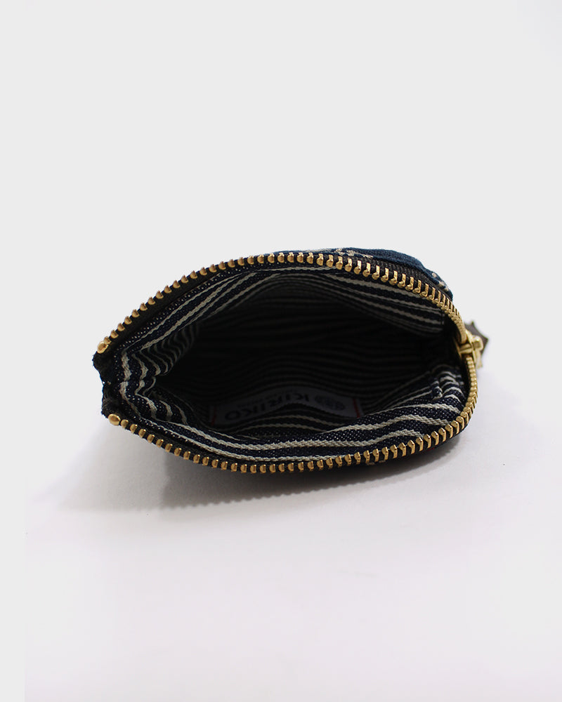 Kiriko Original, Zipper Wallet, Indigo Tonbo with Red
