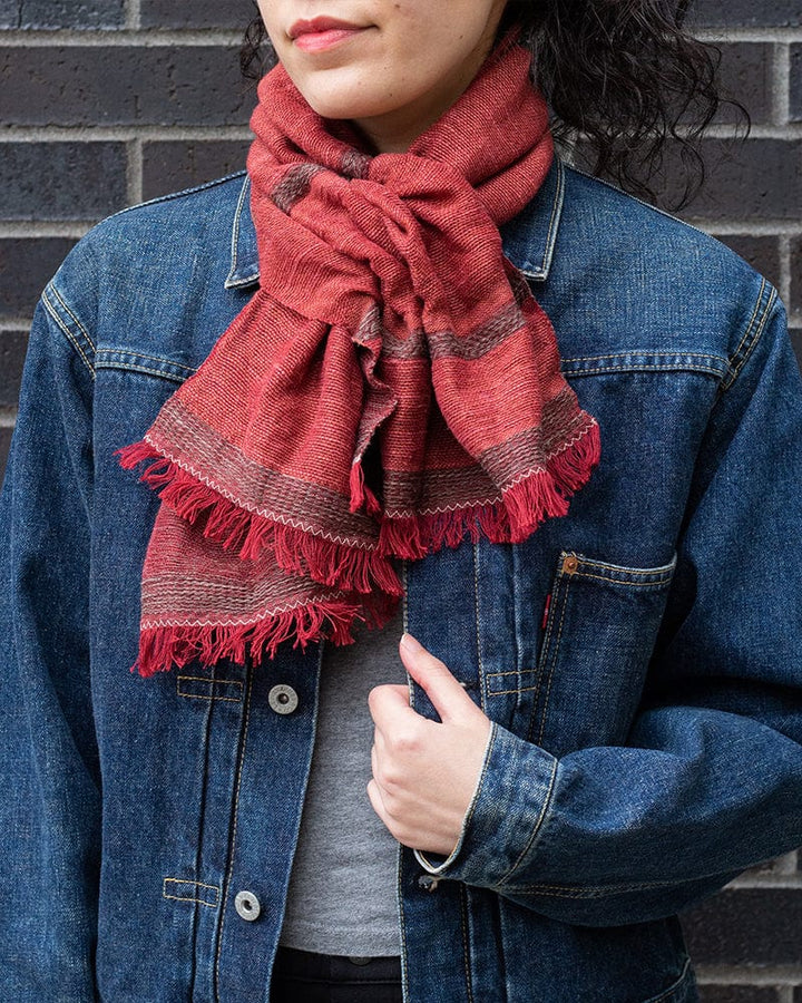 Kobo Oriza Scarf, Easy Knot, Brick Red