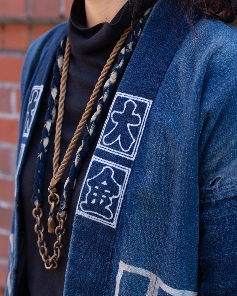 Vintage Happi Jacket, Noragi Style Sleeves with Kohaze Closure