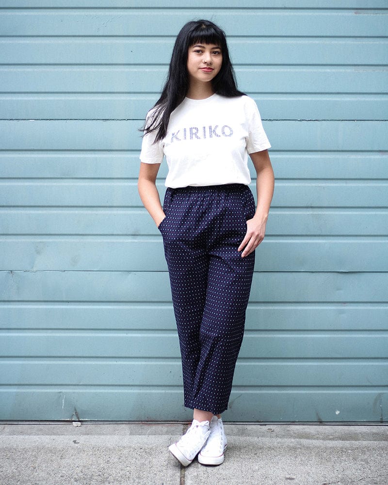 ToK Pants, Kasuri Indigo with Red and White Dash