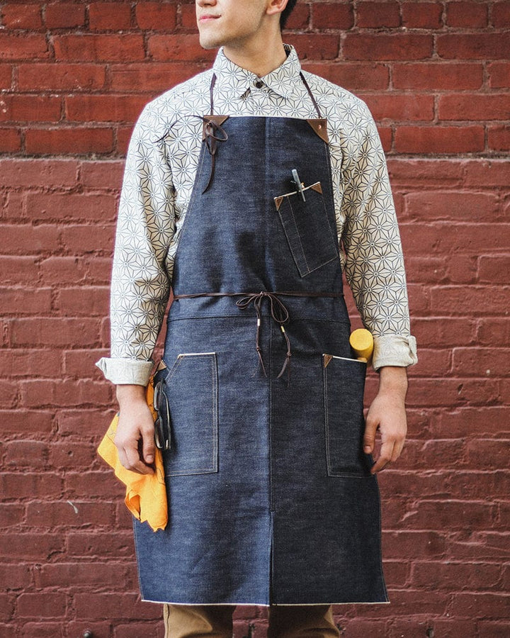 Kokoro Original Work Apron, Full, Japanese Selvedge Denim, Indigo
