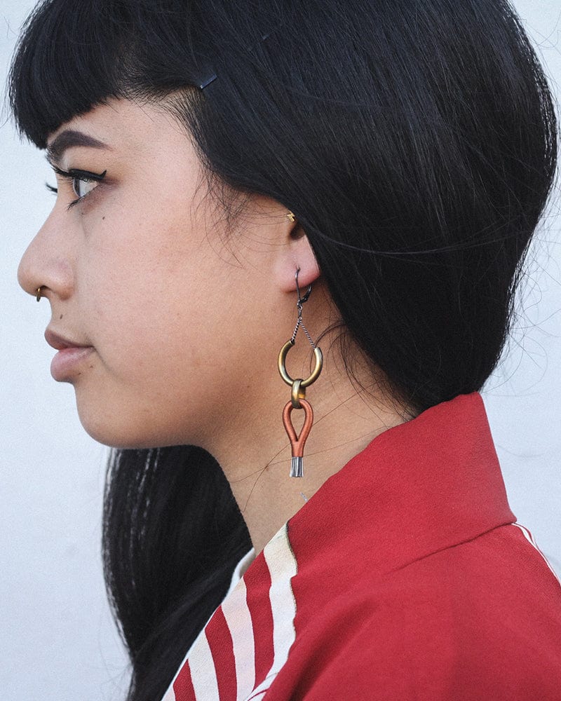 Boet, Earrings, Lux, Copper and Grey