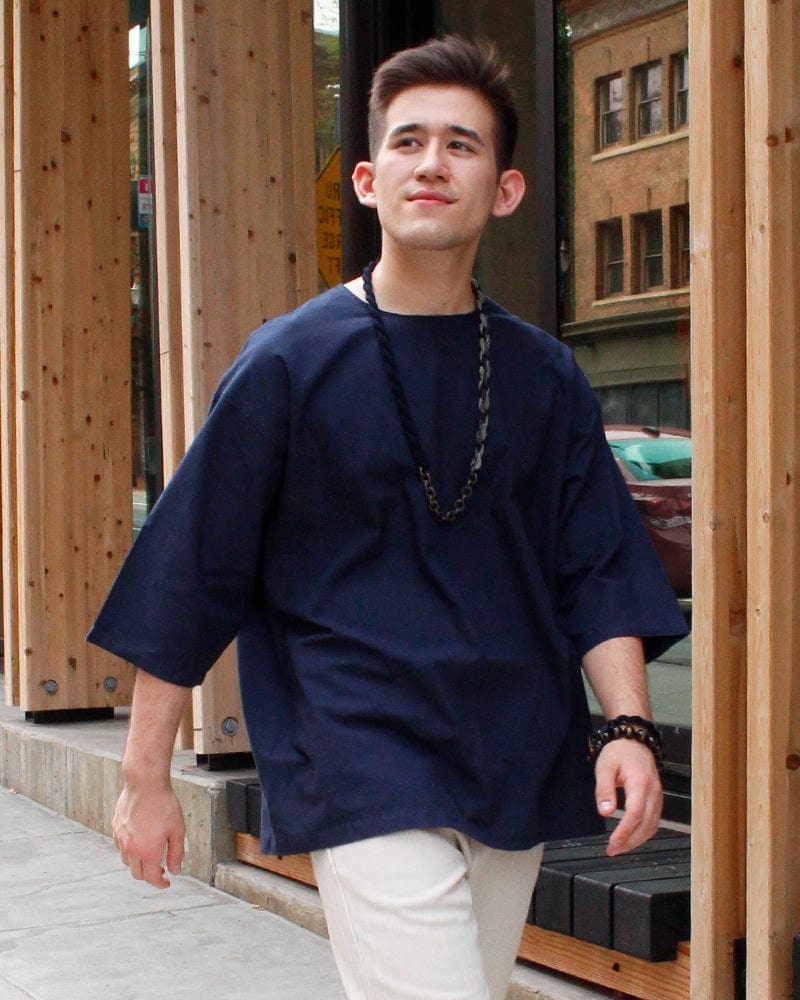 Dark navy Muro shirt by Prospective Flow at Kiriko Made