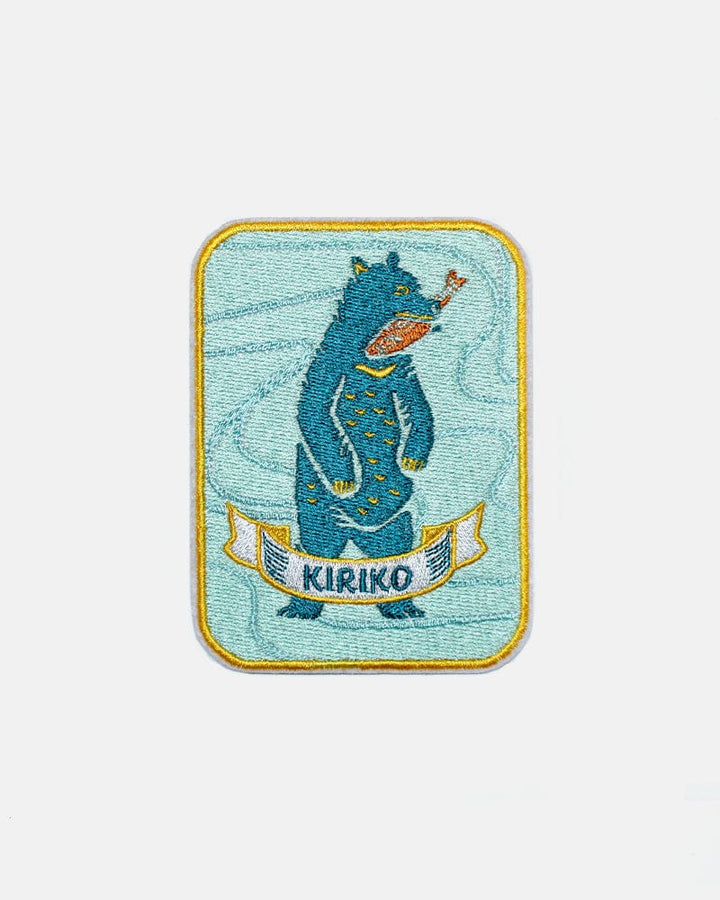 Embroidered Patch, Kuma with Fish