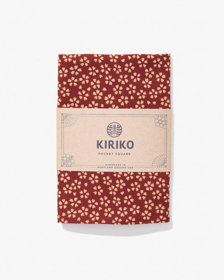 Kiriko Original Pocket Square, Red Small Sakura