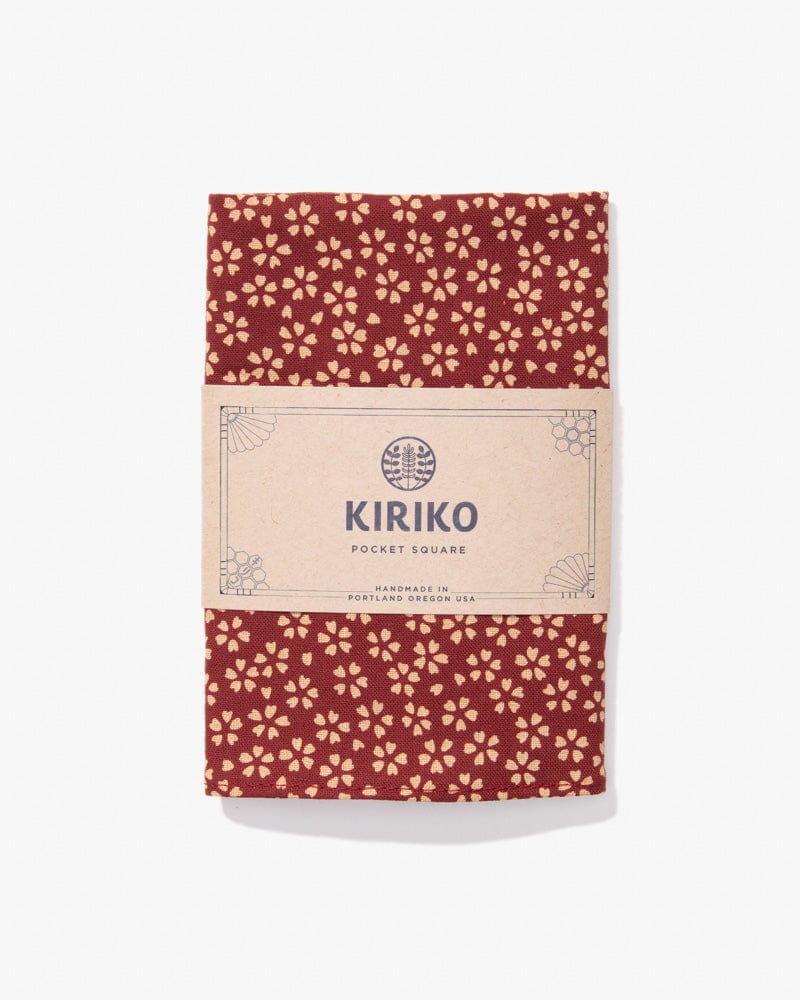 Kiriko Original Pocket Square, Red Small Sakura