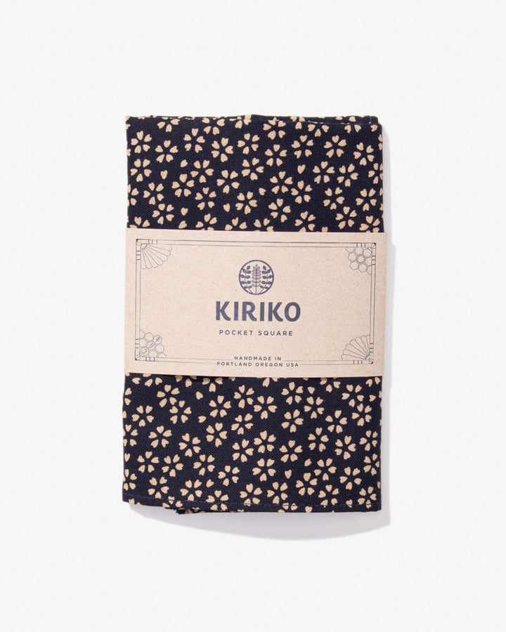 Kiriko Original Pocket Square, Indigo Small Sakura