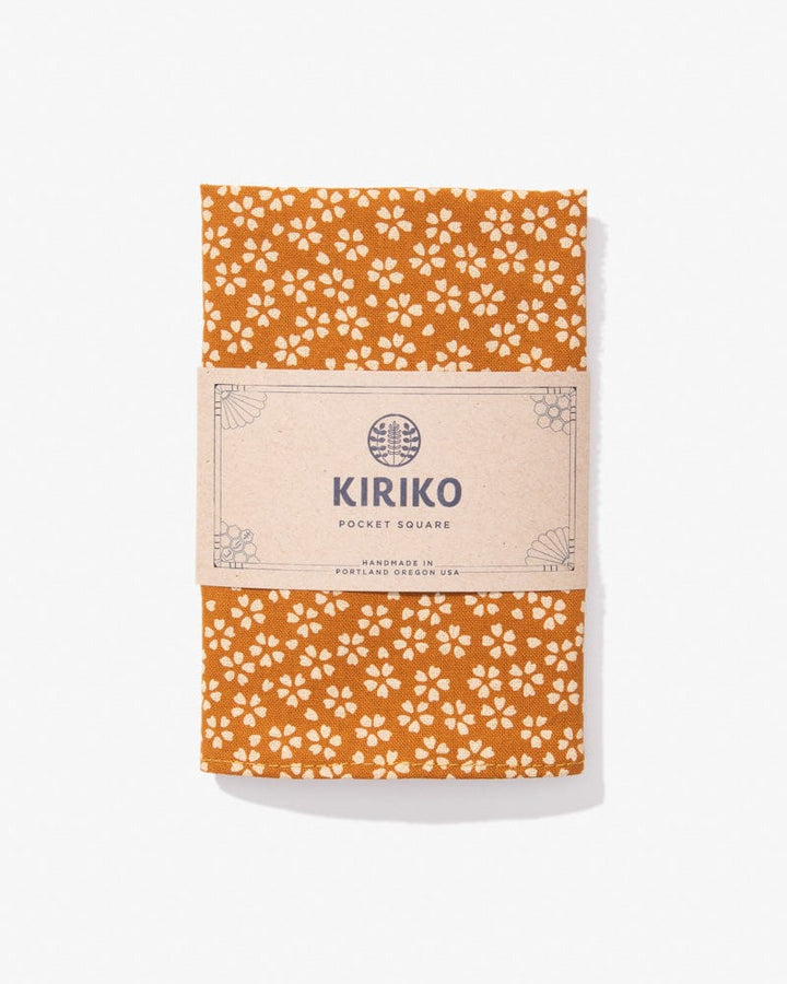 Kiriko Original Pocket Square, Orange Small Sakura