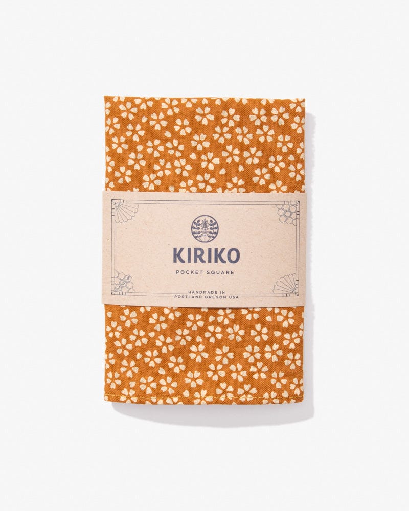 Kiriko Original Pocket Square, Orange Small Sakura