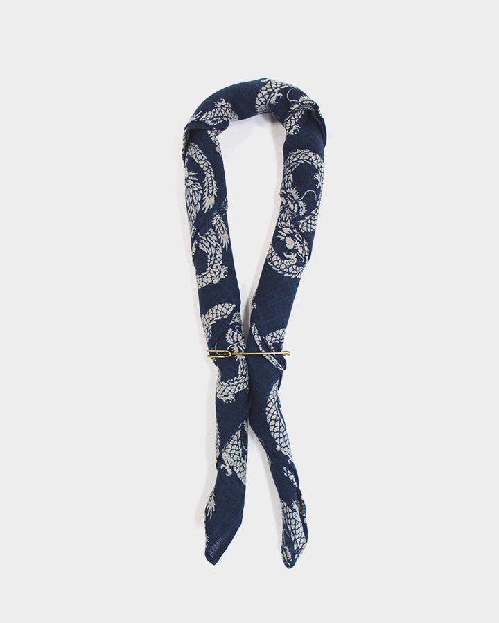 Kiriko Original Bandana, Classic, Indigo Circular Dragon