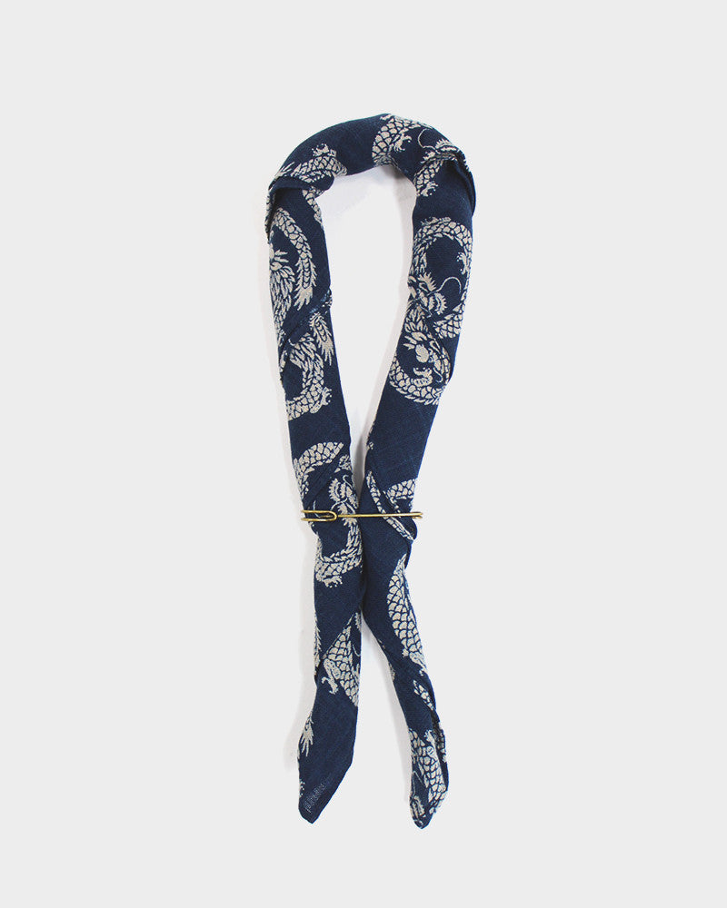 Kiriko Original Bandana, Classic, Indigo Circular Dragon