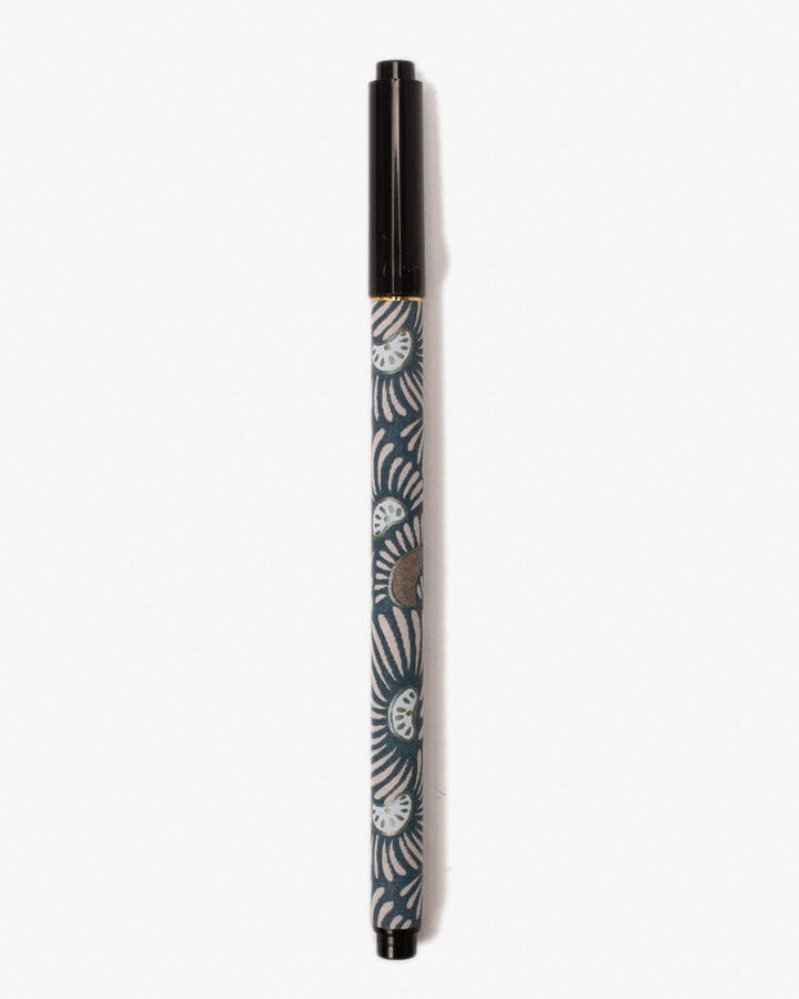 Shogado Calligraphy Brush Pen, Ginger Series, Blue Floral