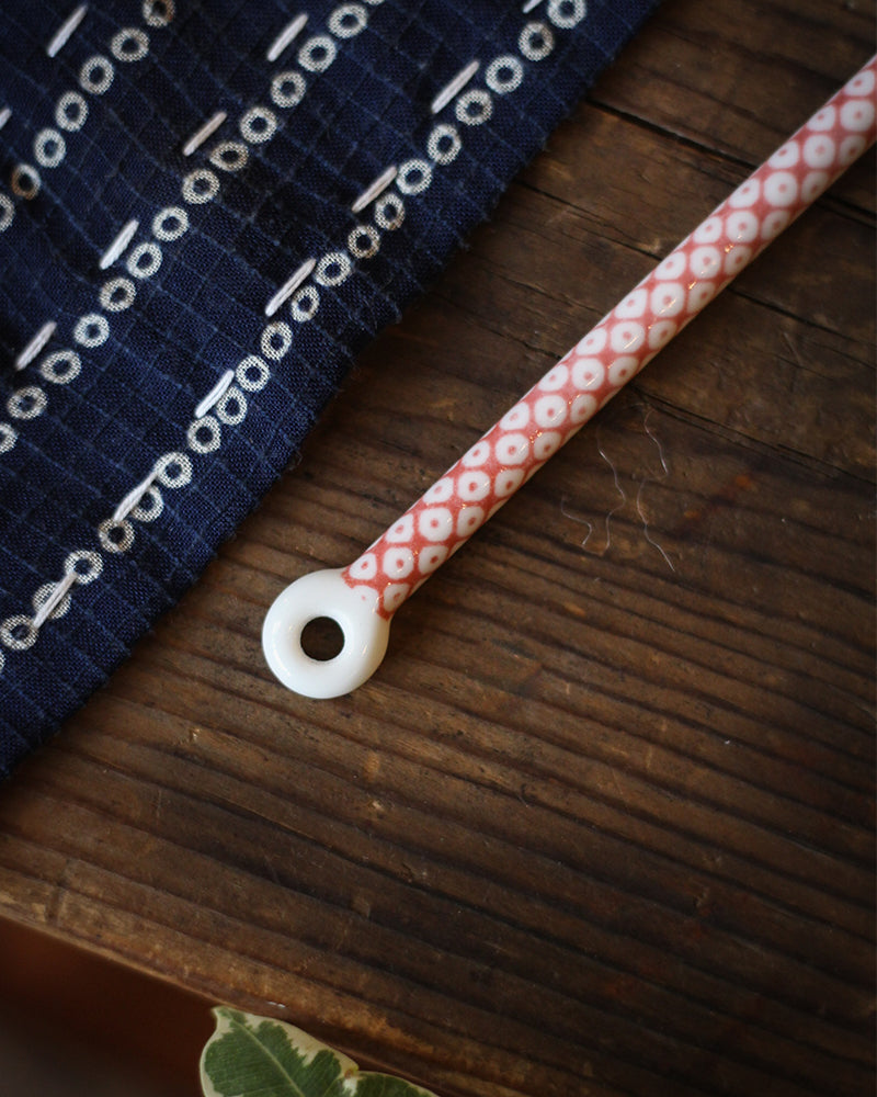 Hand-Painted Spoon, Ichiyama, Kokeshi, Red