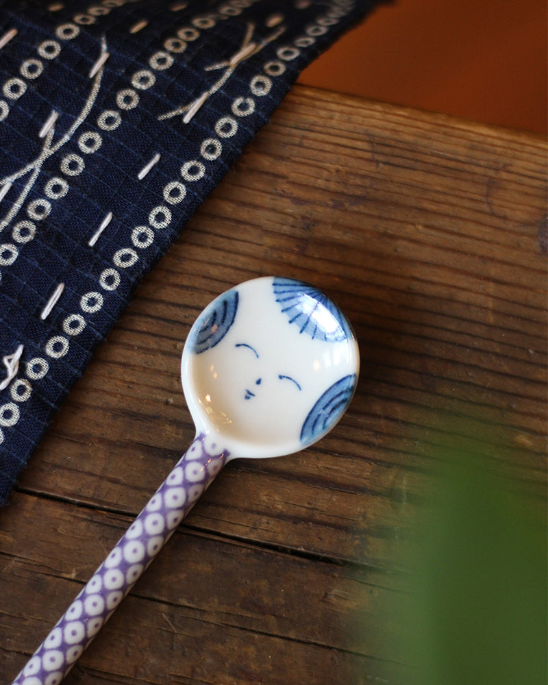 Hand-Painted Spoon, Ichiyama, Kokeshi, Purple