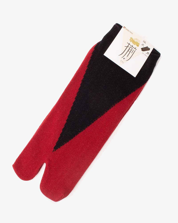 Tabi Ankle Socks, Kasane-iro Red and Black (M/L)