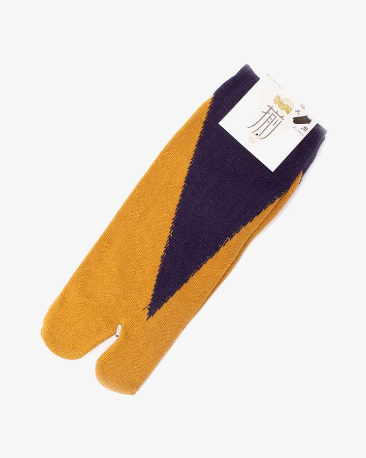 Tabi Ankle Socks, Kasane-iro Yellow and Navy (M/L)