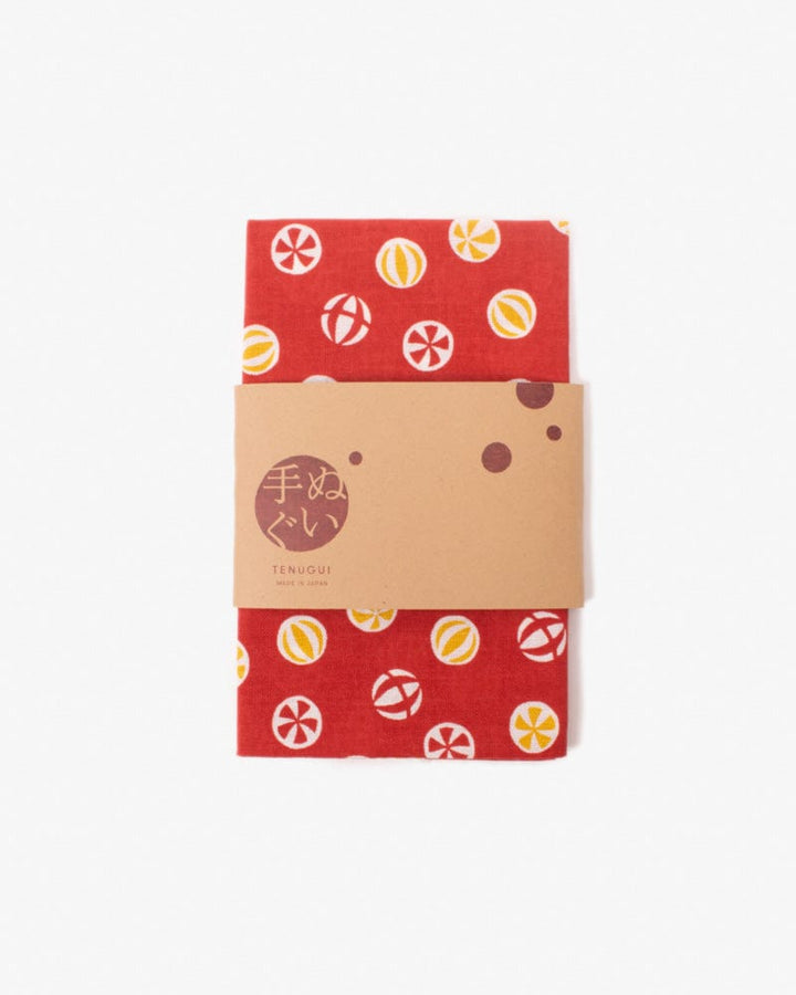 Tenugui, Classic, Komon, Red &amp; Yellow Temari
