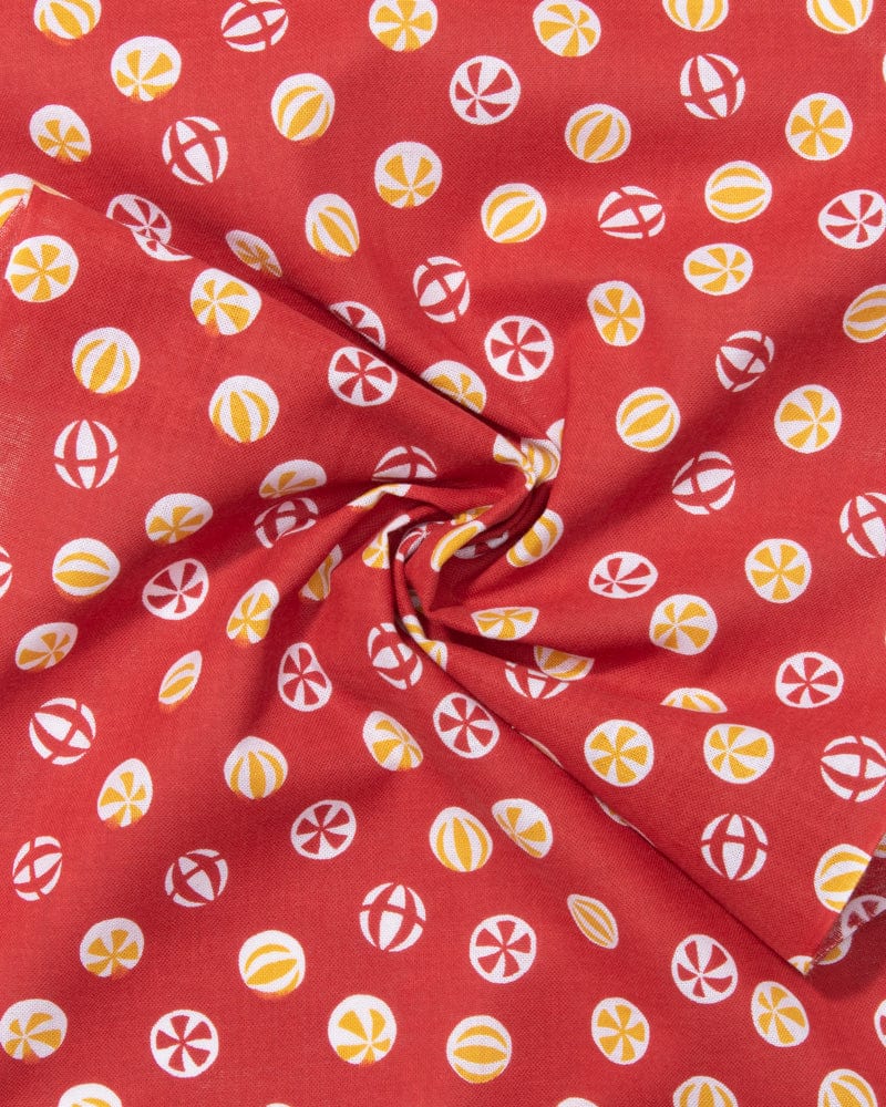 Tenugui, Classic, Komon, Red &amp; Yellow Temari