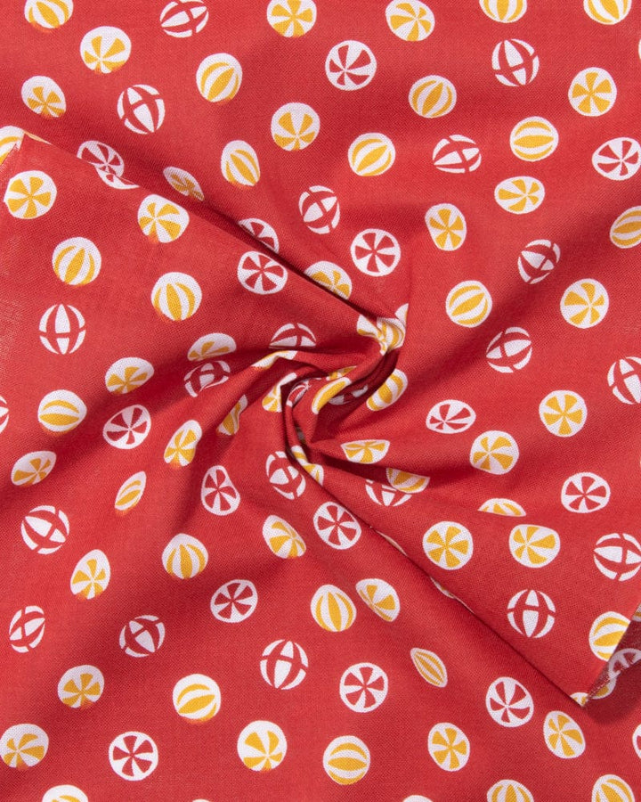 Tenugui, Classic, Komon, Red &amp; Yellow Temari