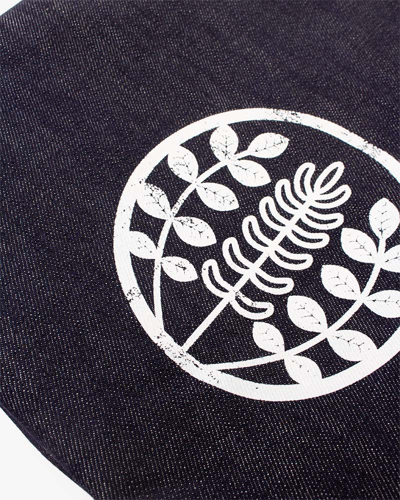 Kiriko Original Small Tote Bag, Selvedge Denim, Indigo Logo