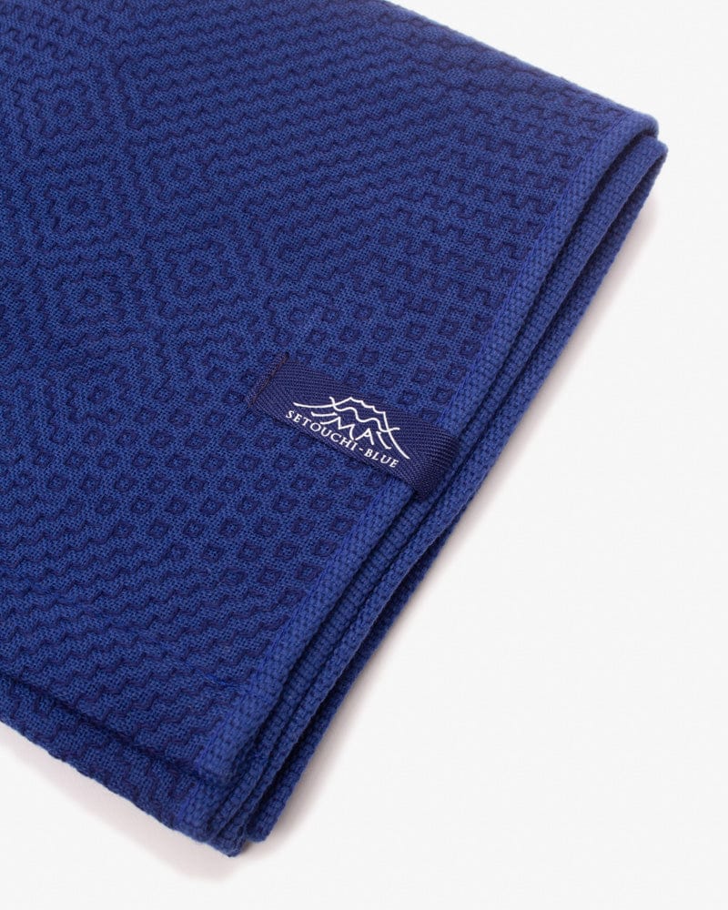 Maple &amp; Moon Kitchen Towel, Blue with Blue Sashiko Stitching