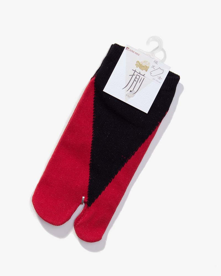 Tabi Socks, Ankle, Kasane-iro Red and Black - (S/M)