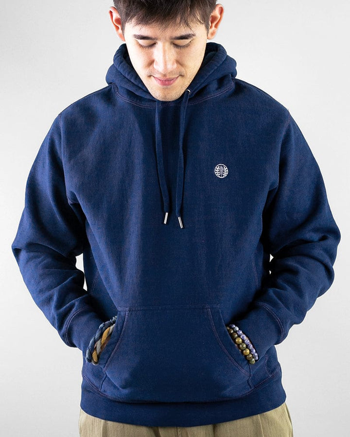 Kiriko Original Hoodie, 13oz Cotton, Navy Tsurukame