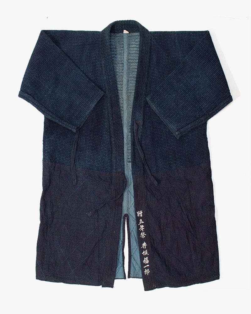 Vintage Dougi Jacket, Fully Hand Sashiko Stitched, Indigo, Isaka