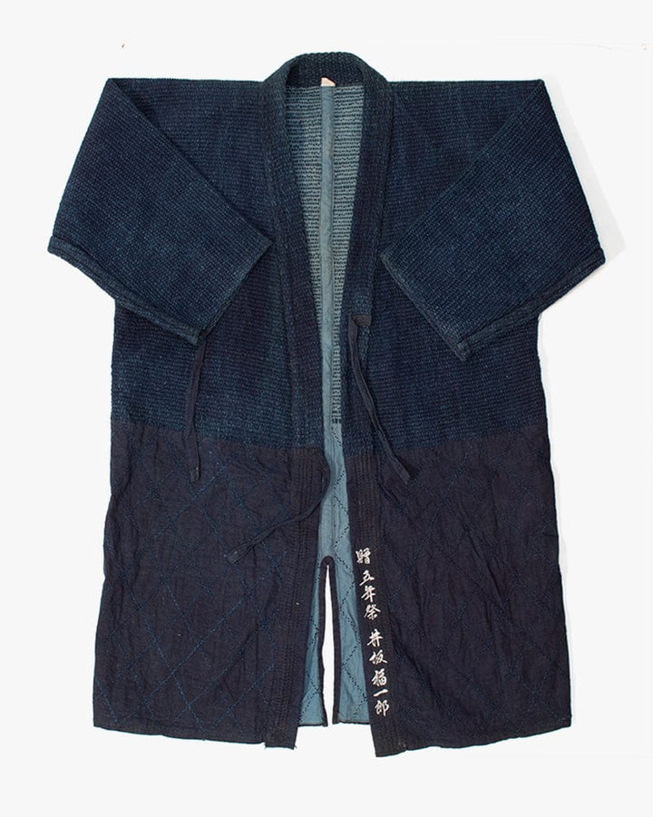 Vintage Dougi Jacket, Fully Hand Sashiko Stitched, Indigo, Isaka